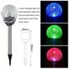 2021 Ny 1/2/3 / 5PCS Solar Powered Crackle Glass Ball LED Light Lampa för Garden Yard Path Ni-MH Batteri 1374 T2