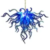American Style Pendant Lamps Blue Color Home Decoration Energy Saving Light Source Nordic Hand Blown Glass Chandelier 28 by 24 Inches