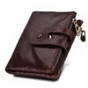 Wallets Crazy Horse Genuine Leather Men Credit Business Card Holders RFID Protect Double Zipper Cowhide Wallet Purse1