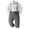 2021 Trendy Children039s Vêtements Ensembles Chemise Blanche Vêtements FormelsBoutique Enfants Vêtements Gentleman Costume Garçons Tenues Ropa De Beb7194268