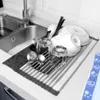 Multi-use kitchen Tork rack lagringshållare över diskbänk upprullningsrätt torkställ vikbar frukt grönsak kött arrangör bricka