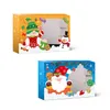 Caixas de presente de Natal Limpar janela papel kraft pacote bolsa de doces cookies caixa criativo festa favor fornece decorações cgy120