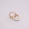 Real Pure 18K Rose Gold Earrings Square Carved Circle Hoop Small Men Woman Gift 0.9g & Huggie