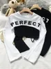 Women's T-Shirt High Street Fashion T Shirts Women 2021 Spring Summer Long Sleeve False Two Piece Female Crops Tops S M L XL