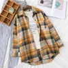 Primavera Donna Casual Plaid Manica intera Spessa Calda camicia di lana Giacca invernale Oversize Top Ragazza alla moda Autunno OutwearT0N439T 211014