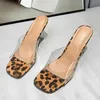 Sandalias Transparentes Pvc para mujer zapatos de tacn alto sexy leopardo talla 3442 novedad de 20225388985
