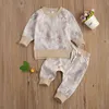 2pcs Newborn Baby Boys Clothes Long Sleeve Stripe Sweatshirt Top + Pants with Pocket Set Autumn Outfit Set 0-24 Months G1023