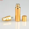 5ML UV Gold Parfum Travel Spray Perfume Bottle Makeup Portable Empty Cosmetic Containers with Aluminium Pump 100pcs/lotgoods