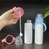 Nouveau 8 oz Sublimation Sippy Cup En Acier Inoxydable Nourrir Bébé Tasses avec Poignée Isolé Vide Tumbler Bouteille De Lait Pour Nouveau-Né Cadeaux