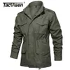 Tacvasen Army Field Jacket Mäns Militär Bomull Hooded Coat Parka Green Tactical Uniform Windbreaker Jakt Kläder Överrock 210811