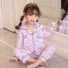 Autunno Inverno Ragazzi Pigiami lunghi Set Cute Home Sleepwear Ragazze Bambini Pigiama Ragazza Top corto Pantalone Stampa Set 211130