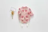 ラブハートベビーガールセットバレンタインデーピンクの長袖セーターコート+ロンパーかわいい衣装キッズ服0-3歳E93001 210610