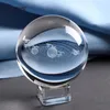 3D Solar System Crystal Ball Planets Glass Ball Milky Way Globe Miniature Model Home Decor Astronomy Gifts Ornament 6/8cm 210318