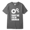 XINYI t-shirt homme haute qualité 100% coton hommes T-shirts faites-moi confiance, je suis un ingénieur t-shirts col rond topsTees drôle 210706