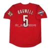 Cucito personalizzato Jeff Bagwell Houston Brick Red 2005 World Series Jersey Uomo Donna Maglia da baseball giovanile XS-6XL