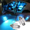 13 STKS BLAUWE LED Auto Tuning Interieur Onderdelen Inside Light Dome Map Deur Kenteken Bollen Universele Creatieve Auto-accessoires