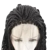 Parrucca sintetica anteriore in pizzo intrecciato scatola 24 pollici Parrucche frontali in pizzo per capelli umani di simulazione per le donne 191016-1