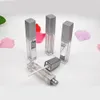 2021 LED Empty Lip Gloss Tubes Square Clear Lipgloss Refillable Bottles Container Plastic Lipgloss Makeup Packaging with Mirror and Light