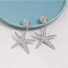 Dangle Chandelier Fashion 2021 Big Exaggerated Shiny Star Drop Earrings For Women Summer Sea Starfish Metal Statement Gift5482737