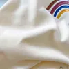 ベビーローマン刺繍レインボー幼児ガールズボーイズ服秋綿長袖ジャンプスーツ211101