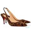 Kvinnor Skor Luxury Designer Brand Slingback Pumpar Sofistikerade Minimalistiska Högklackade Toes Läder Röd Bottom Clare Sling 80mm