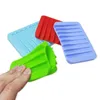 Creative Comb-shaped Shower Soap Dish Free Perforation Draining Soap Dish Environmentally Friendly Silicone Soap Dish 18 Colors CCF5731