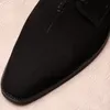 Moda uomo in pelle scamosciata scarpe oxford brogue in vera pelle design italiano abito stringato da uomo d'affari matrimonio nero formale scarpe da uomo