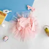 Toddler Girls Clothing Set Spring Summer Baby Flare Sleeve Bodysuits Mesh Skirt 2 pcs 210429