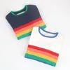 1 -6 Rok Chłopcy Rainbow Dzieci Sweter Jesień Zima Moda Dziewczynka Odzież Topy Dziewczyny 210429