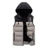 CHAIFENKO Merk Vest Jas Mannen Winter Fleece Warme Mouwloze Mannen Jas Mode Capuchon Casual Vest Mannen Herfst Dikker Vest 211120