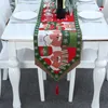 Santa Claus Sticka matbordduk Julkontecknad Elk Bord Runner Inredning Tassels Xmas Tree Family Party Presentkök BH4864 WLY