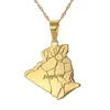 Pendant Necklaces Africa Congo Algeria Map Necklace For Women Men Gold Color Copper Chain Hiphop Style7899399