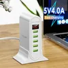 5 V 4A Display Digital 5 Adaptador USB Carregadores de Viagem Telefone Caponeses Charger Station UE UE UK Plug para Xiaomi Huawei Vivo