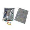 Useavalable Запах Дозадающиеся сумки пакеты фольги сумка мешка плоский миларный мешок для вечеринки для вечеринки для хранения еды голографический цвет с блеском звезды A42