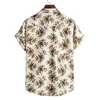 Mens Hawaiian Aloha Shirt Korte Mouw Casual Button Down Floral Gedrukt Strand Shirts Casual Holiday Vacation Kleding CHEMISE 210522