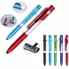 Ballpoint Pens 1PCS Multifunctional Toy Pen Four-In-One Folding Light Mobile Phone Holder LED Capacitor Ball Child Gift