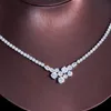 Earrings & Necklace ThreeGraces Sparkling Cubic Zirconia Stud And Choker Wedding Collection Set For Women Fashion Jewelry TZ655