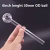 6Inch(15cm) Pyrex Glass Oil Burner smoking Pipe Cheap Clear Glass water Pipes 30mm ball Bubbler Pyrex glass Pipes OEM & ODM