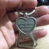 100Pcs Personalized Wedding Gifts For Guests Heart Bottle Wine Opener/Keychain Wedding Favor Birthday Party Souvenir Custom Logo SH190923