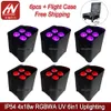 6pcs with case Outdoor battery par lights 4x18W RGBWA UV Waterproof LED Wall Washer Light Wireless Uplighter Wifi and Remote Control Wedding DJs Uplighting