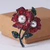 Szpilki, Broszki Zlxgirl Jewelry Pełna Rhinestone Kwiat Ślub dla Kobiet Bridal Bijoux Imitacja Pearl Hidżab Akcesoria Broch