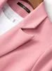 Stylish Korean Ladies Suits Loose Casual Solid Pink Blazer Dress Tailleur Femme Simple Party High Street Women Pant Suit MM60NTZ Women's Two