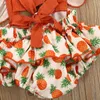 Rompers Summer Born Baby Girl Clothes Sleeve Pineapple Print Bodysuit Jumpsuit One-Piece Outfit Sunsuit Cute