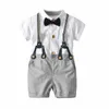 Completi di abbigliamento Gentleman Baby Boy Summer Suit Fashion 0-24 mesi Infant Party Battesimo Natale Kids Boys Clothes 3Pcs