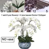 Große künstliche Orchideen, PU, fühlt sich echt an, Handset, Glas, großes Blumenarrangement, keine Vase, Heimdekoration 210317221U