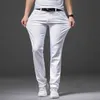 Autumn Men's Stretch White Jeans Classic Style Slim Fit Soft Trousers Male Brand Business Casual Pants 210716