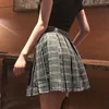 Skirts Harajuku Style Women Set Summer High Waist Shorts + Mini Plaid Skirt Female Pleated Womens Bottoms 2021