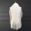 Welony ślubne Dwie warstwy welon z grzebieniami Vail Solid Color Soft Tulle Krótki biały Ivory Woman 2021 Veu de Noiva Curto