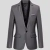 Blazer de traje Formal con un botón para hombre, chaqueta informal ajustada para fiesta de boda y negocios, Tops con estilo de talla grande 4XL 5XL