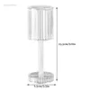 Bougeoirs K4UA Lampe de table en cristal Lampe de bureau rechargeable avec interrupteur tactile Veilleuses pour mariage à la maison Tables de dîner romantique Lam